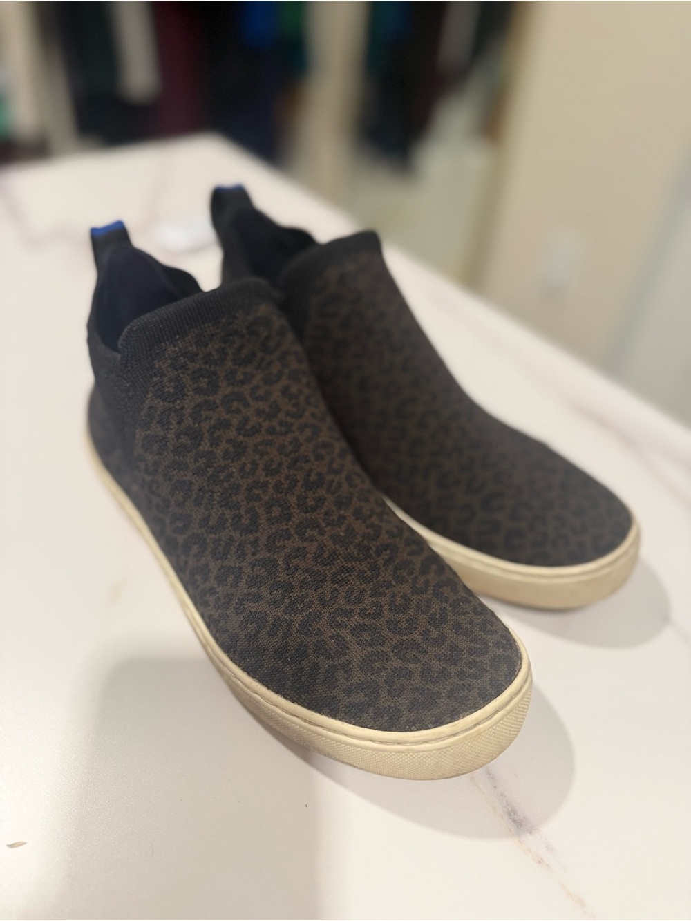 Rothy's Men's Slip-On Loafers in Brown Leopard Print